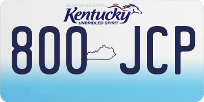 KY license plate 800JCP