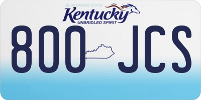 KY license plate 800JCS