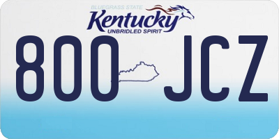 KY license plate 800JCZ