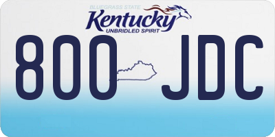 KY license plate 800JDC