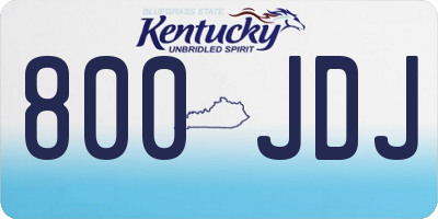 KY license plate 800JDJ