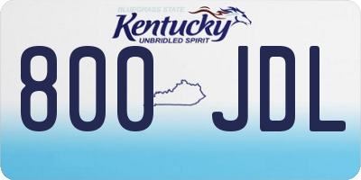 KY license plate 800JDL