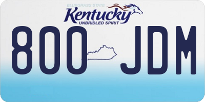 KY license plate 800JDM
