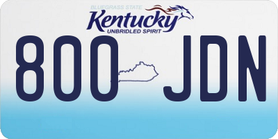 KY license plate 800JDN