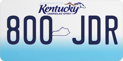 KY license plate 800JDR