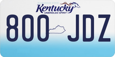 KY license plate 800JDZ