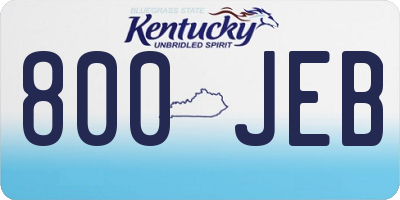 KY license plate 800JEB