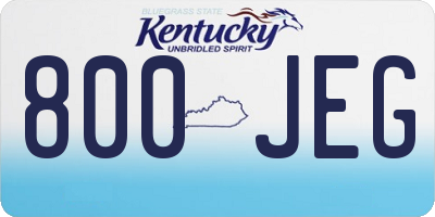 KY license plate 800JEG