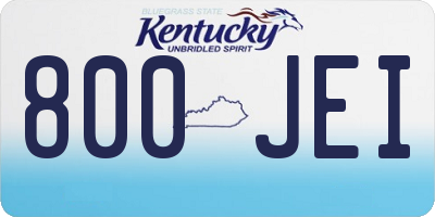 KY license plate 800JEI