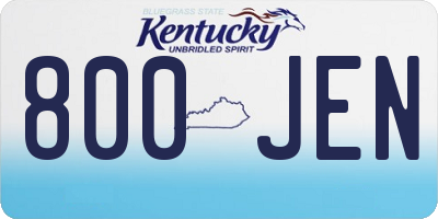 KY license plate 800JEN