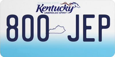 KY license plate 800JEP
