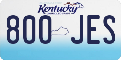 KY license plate 800JES