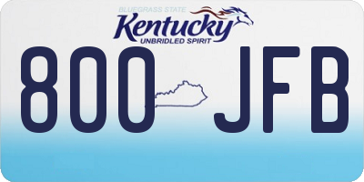 KY license plate 800JFB