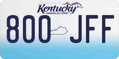 KY license plate 800JFF