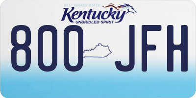 KY license plate 800JFH