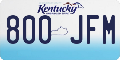 KY license plate 800JFM