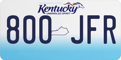 KY license plate 800JFR