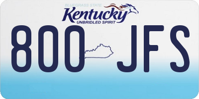 KY license plate 800JFS
