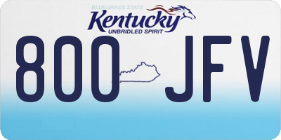 KY license plate 800JFV