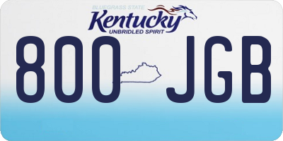 KY license plate 800JGB