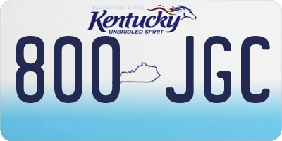 KY license plate 800JGC