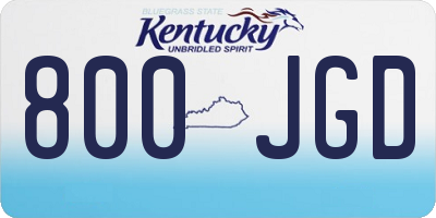 KY license plate 800JGD