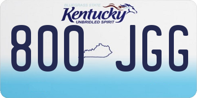 KY license plate 800JGG