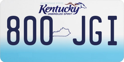 KY license plate 800JGI