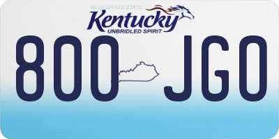 KY license plate 800JGO