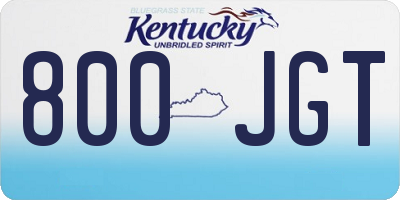 KY license plate 800JGT