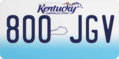 KY license plate 800JGV