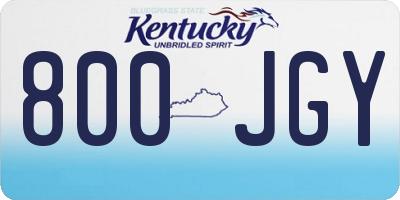 KY license plate 800JGY