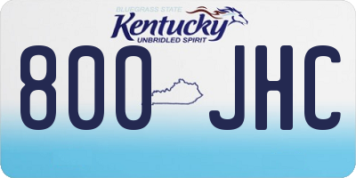 KY license plate 800JHC