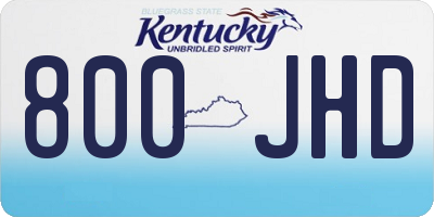 KY license plate 800JHD