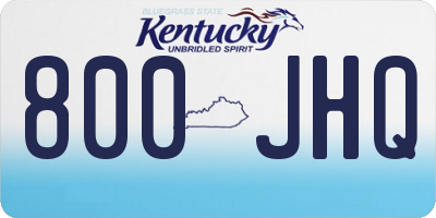 KY license plate 800JHQ