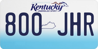 KY license plate 800JHR