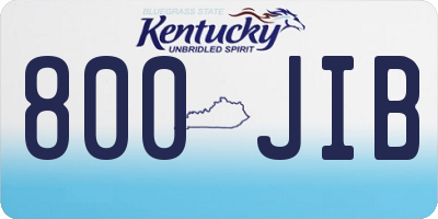 KY license plate 800JIB