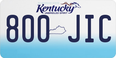 KY license plate 800JIC