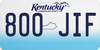 KY license plate 800JIF