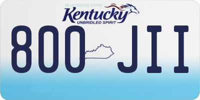KY license plate 800JII