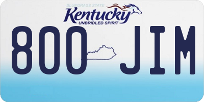KY license plate 800JIM