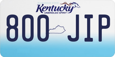 KY license plate 800JIP
