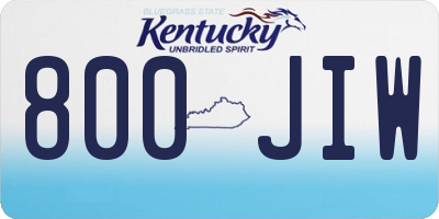 KY license plate 800JIW
