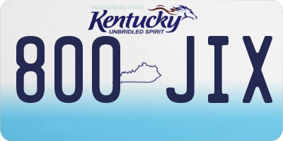 KY license plate 800JIX