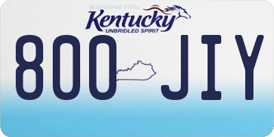 KY license plate 800JIY