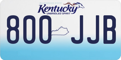 KY license plate 800JJB