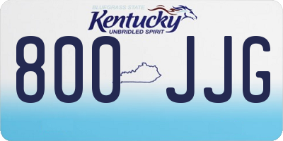 KY license plate 800JJG