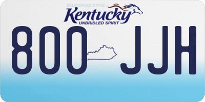 KY license plate 800JJH