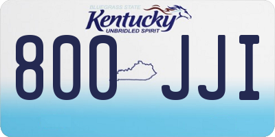 KY license plate 800JJI