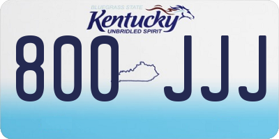 KY license plate 800JJJ